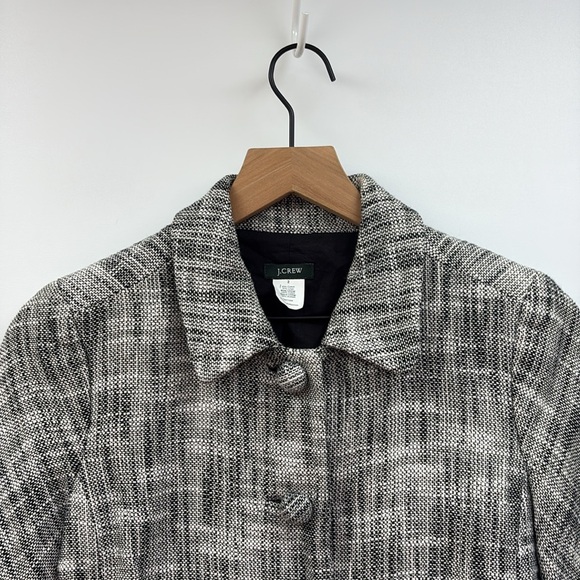 J. Crew Twee Waverly Tweed Plaid Single Breasted Blazer Jacket Retro Black 2 - Picture 2 of 7
